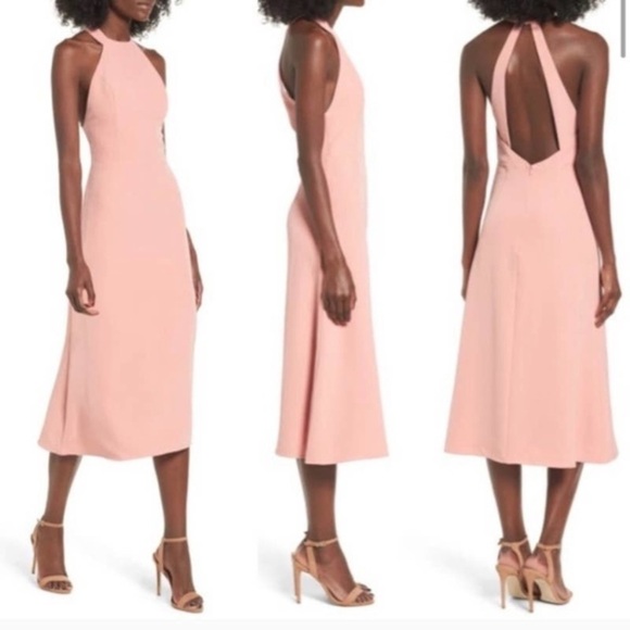 NBD Dresses & Skirts - NBD Leo Midi Halter Open Back Dress